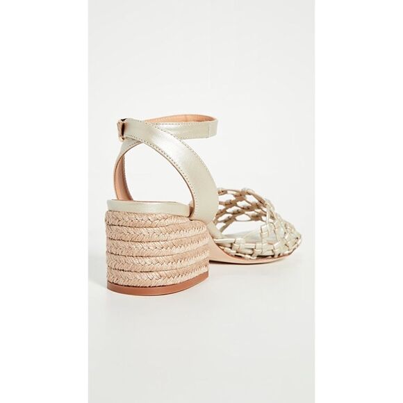 Paloma Barcelo Vania Metallic Gold Leather Knotted Cage Heeled Sandals IT40 - Picture 4 of 12